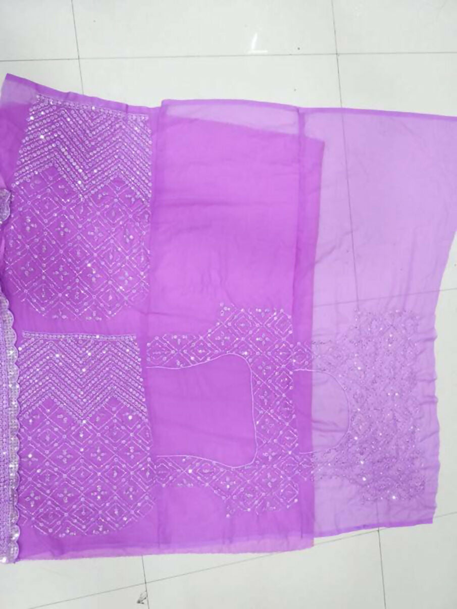 Jyoti Fashion Beautiful Lavender Sequence with Thread Embroidery work Faux Georgette Lehenga Choli with Dupatta | Swadesiicart