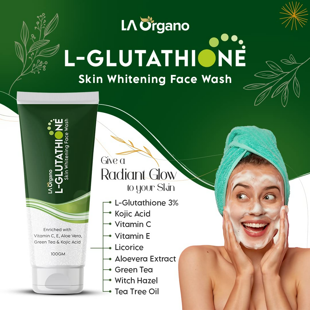 LA Organo Papaya Skin Whitening Cream and Glutathione Face Wash Combo | Swadesiicart