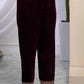 Miravan Women's Wine Embroidered Velvet Co-ord Set - Swadesiicart