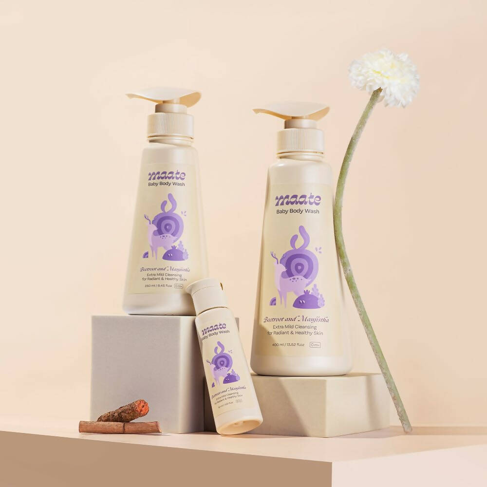 Maate Baby Daily Cleansing Combo - Baby Body Wash & Baby Shampoo - Swadesiicart