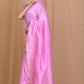 Very Much Indian Pure Linen Silk Saree With Sleek Border - Pink | Swadesiicart