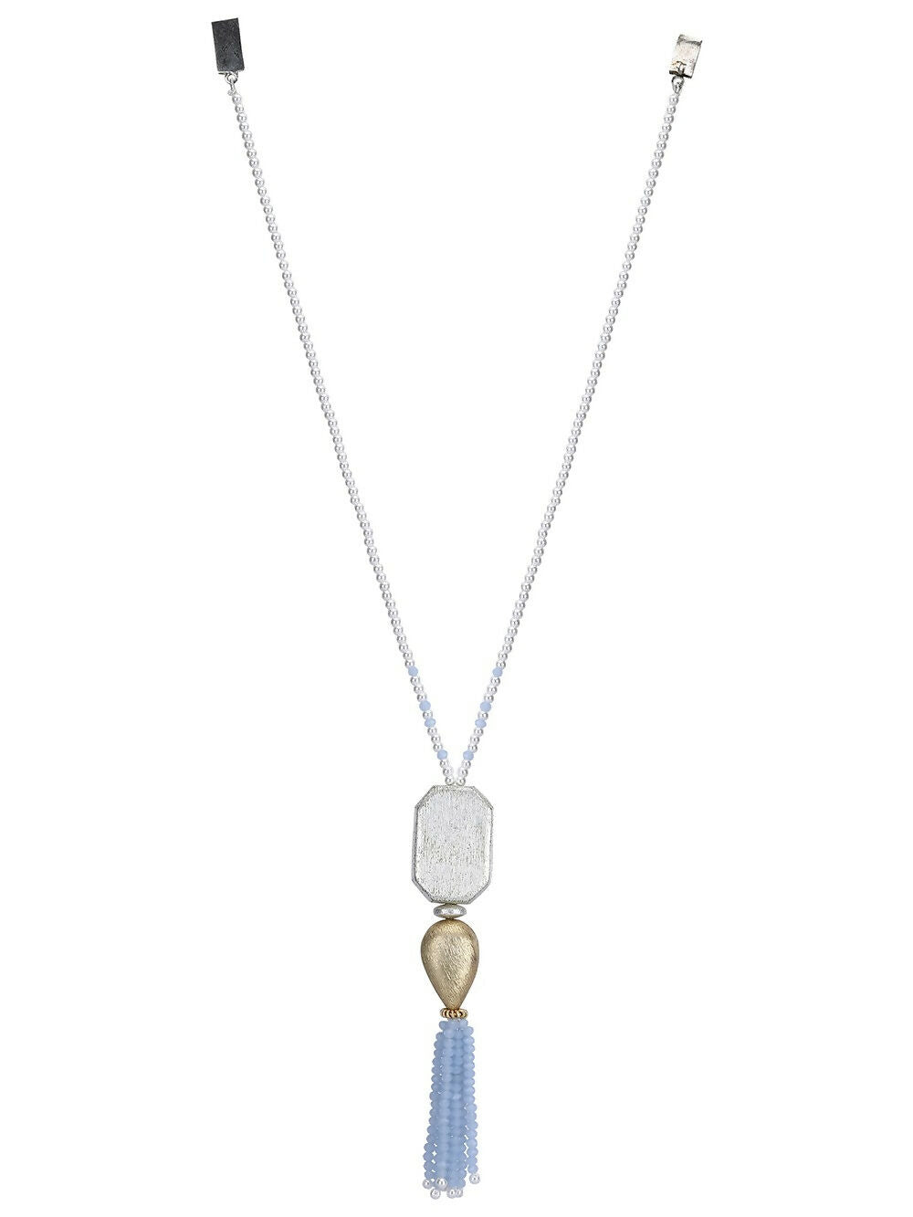 Joban Fashion Women Long Pattern Silver Tone Brass Necklace | Swadesiicart