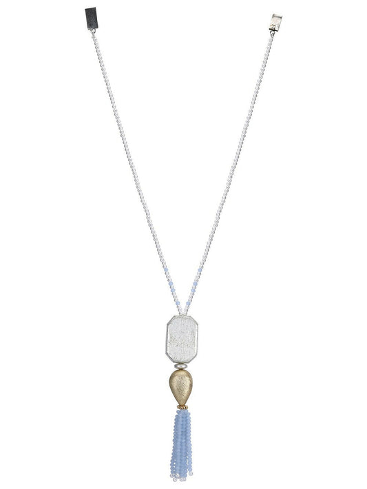 Joban Fashion Women Long Pattern Silver Tone Brass Necklace | Swadesiicart