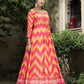 Wedding Designer Multi Soft Dola Silk Anarkali suit with Dupatta - Samanta - Swadesiicart