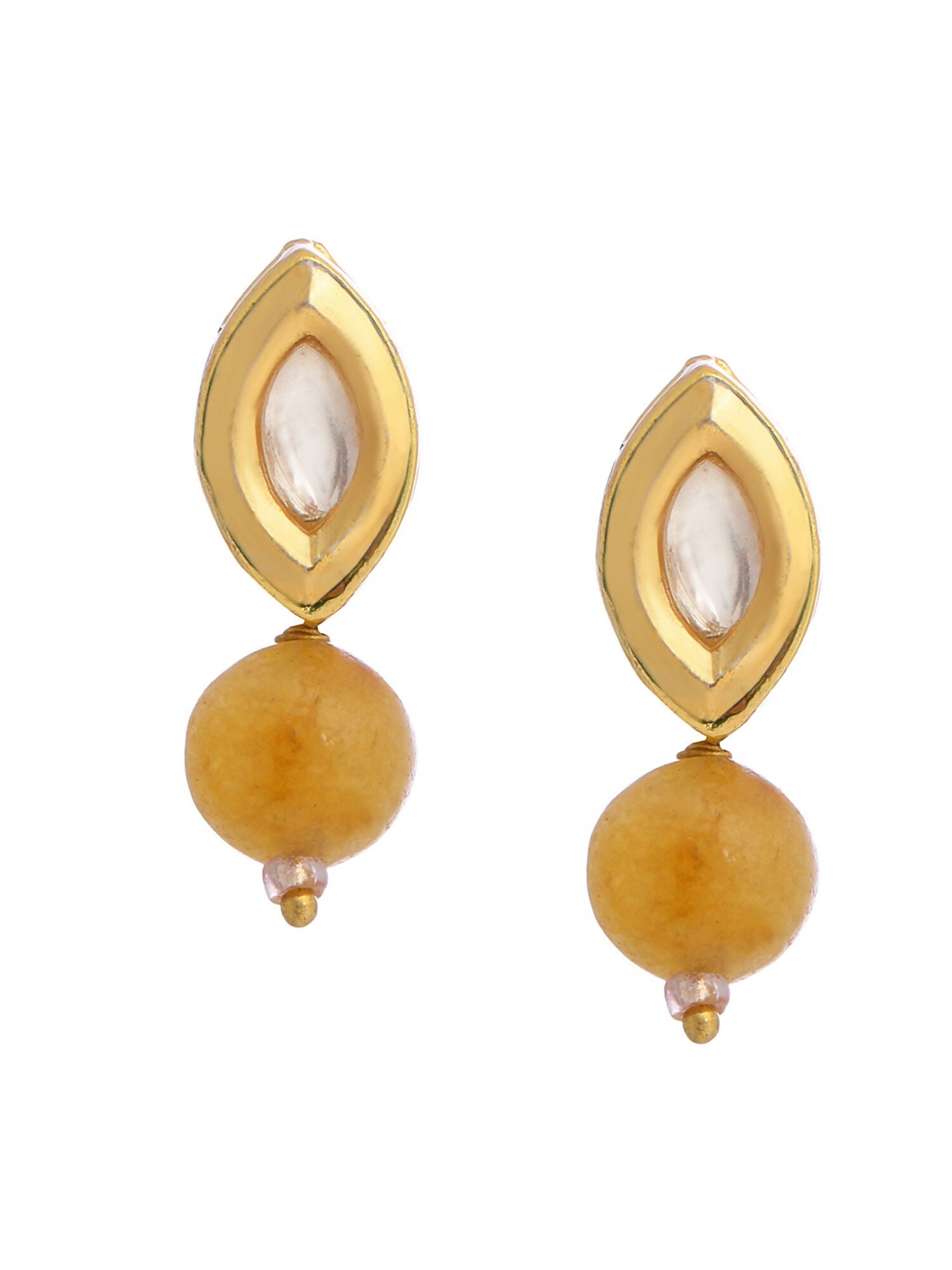 Ruby Raang Yellow Kundan Studs | Swadesiicart