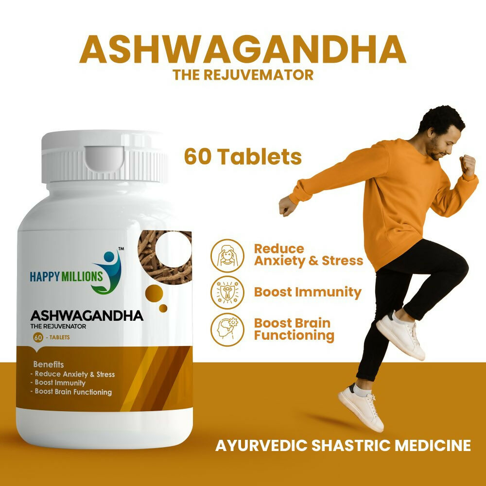 HappyMillions Ayurvedic Ashwagandha Tablets | Swadesiicart
