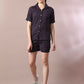 Myshka Women's Violet Solid Shirt Collar Party Shirt With Shorts Co-ord set - Swadesiicart