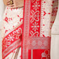 Shree Shyam Fashion Linen Cotton Red & White Saree