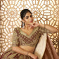 Kesar Fab Coffee Banarasi Silk Embroidered Lehenga | Swadesiicart