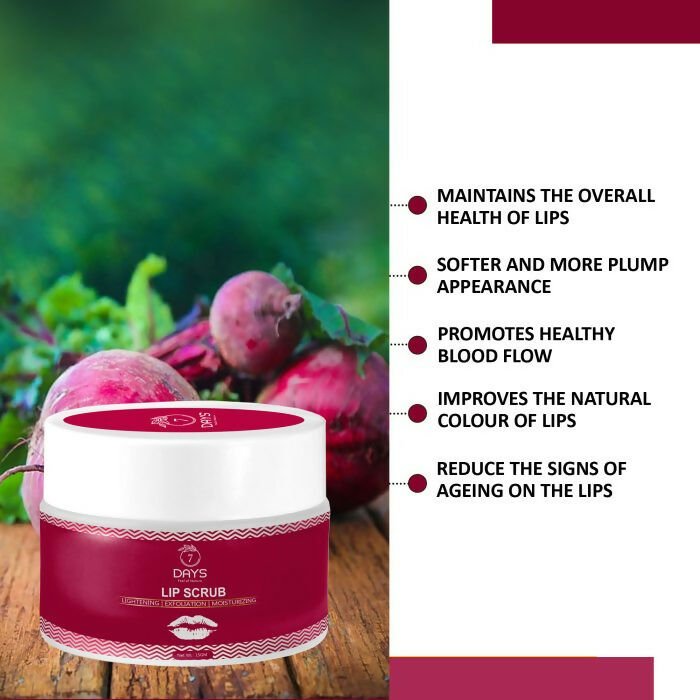 7 Days Organic Beetroot Lightening Balm for Dark, Chapped & Pigmented Lips Scrub - Swadesiicart