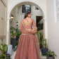 Aastha Fashion Rust Butterfly Net Tone To Tone Cotton Thread Work And Sequence Work Embroidery Wedding Wear Lehenga Choli