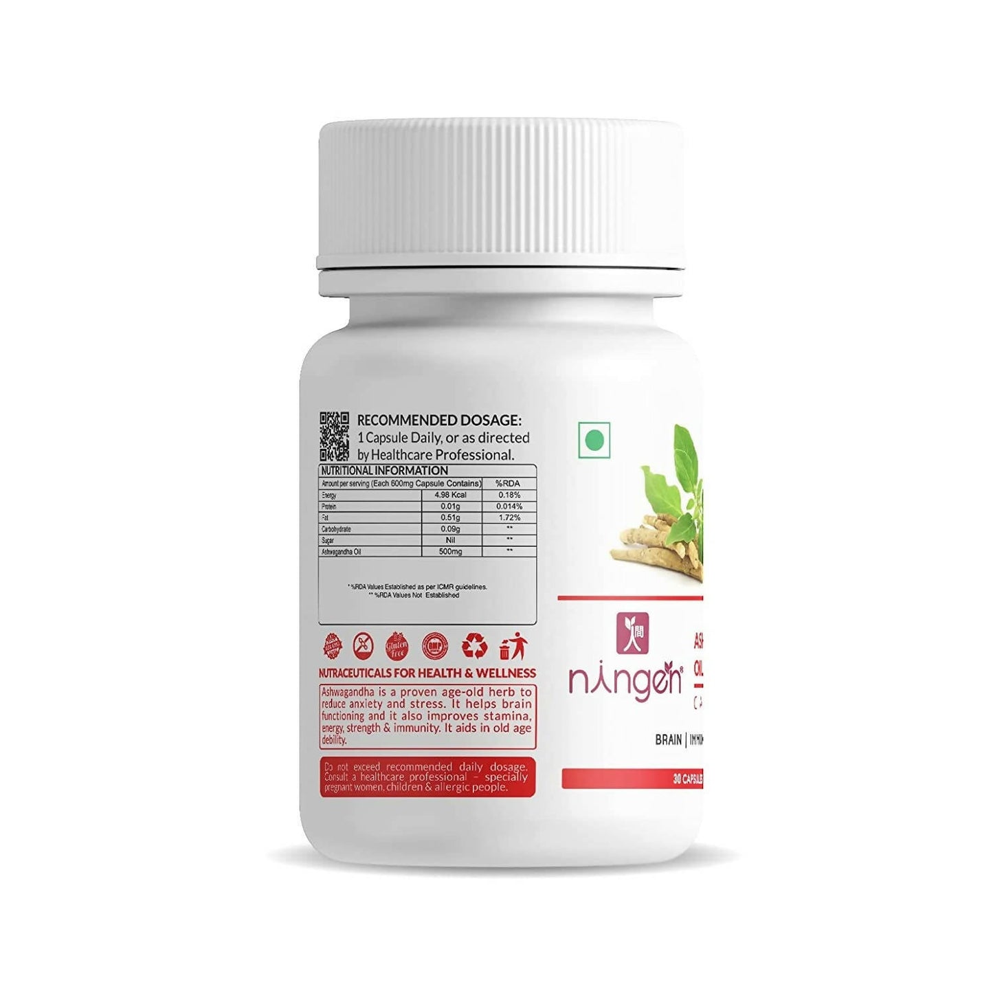 Ningen Ashwagandha Oil Capsules - Swadesiicart