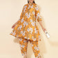 Janasya Women's Mustard Moss Digital Floral Printed Casual A-line Co-ords - Swadesiicart