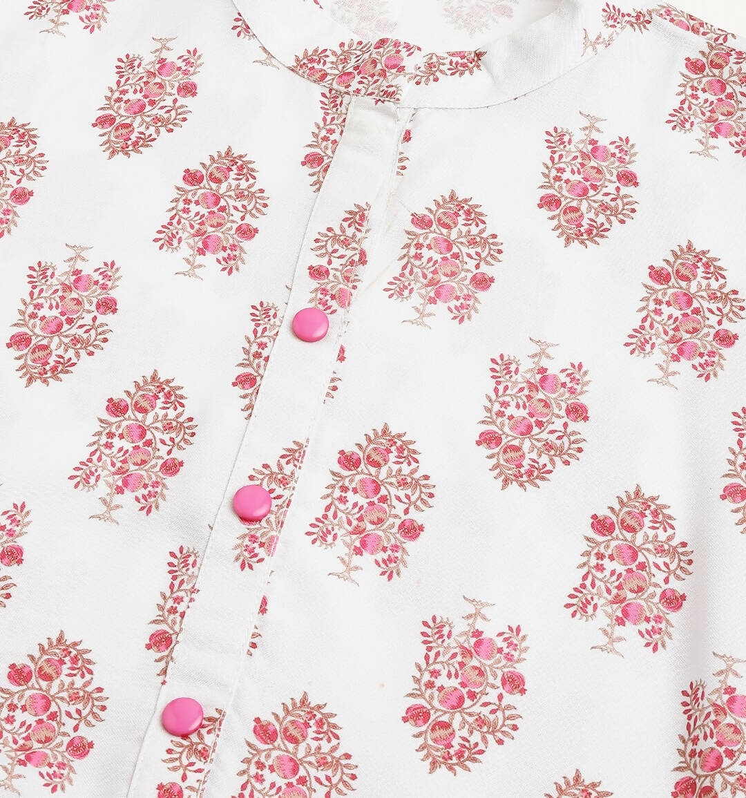 White Poly Rayon Digital Printed A-line Top - Tarini - Swadesiicart