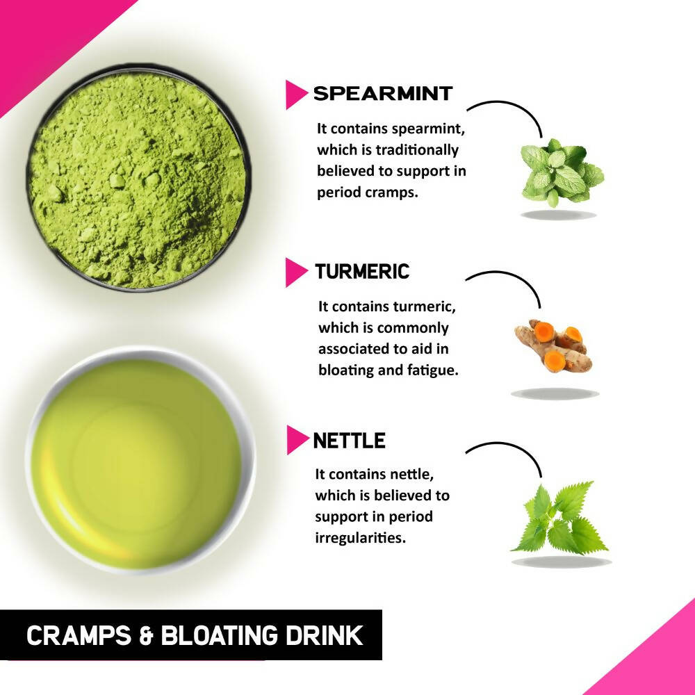 Just Vedic Cramps & Bloating Drink Mix - Swadesiicart