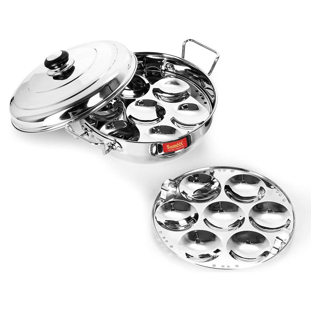 Sumeet Stainless Steel Kadhai Set with Lid and 5 Plates - Swadesiicart