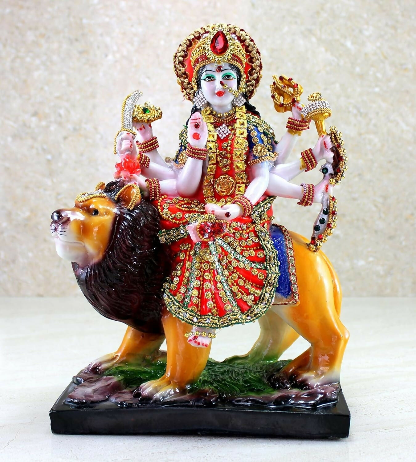 Esplanade Resin Maa Durga Mata Rani Sherawali Murti Idol - Swadesiicart