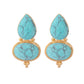 Nuyug 22K Gold Plated Turquoise Embrace Earrings | Swadesiicart