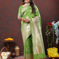 Lorenvalley Fashion Parotgreen Soft Silk Woven Design Gold Zari Weaving Saree - Swadesiicart