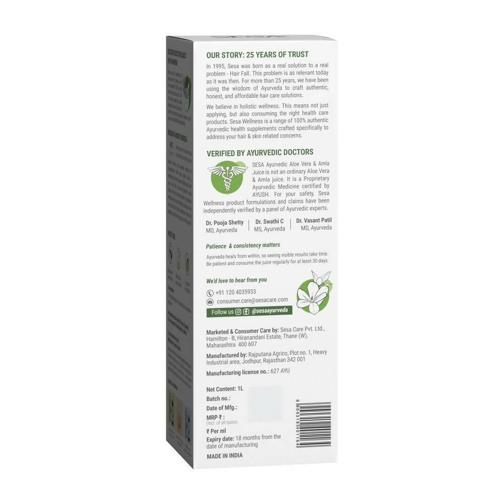 Sesa Wellness Ayurvedic Aloe Vera & Amla Juice | Swadesiicart