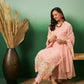 Peach Georgette Handwork Unstitched Dress Material - Hanika | Swadesiicart