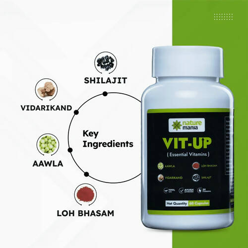 Nature Mania Vit-Up Capsules (Vit D & Vit B12 Multivitamin) | Swadesiicart