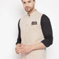 Even Apparels Cream Merino Men Woven Nehru Jacket BF715 | Swadesiicart