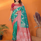 Joban Fashion Banarasi Pine Green Woven Soft Silk Saree | Swadesiicart