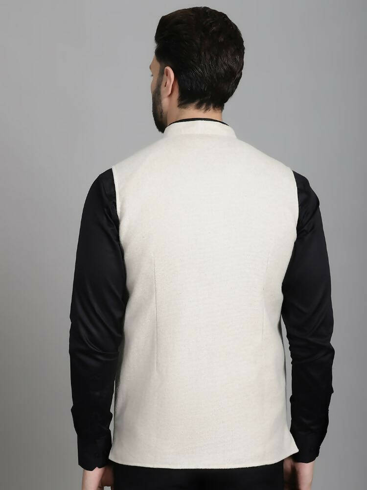 Even Apparels Nehru Jacket With Welt Pockets - Off White | Swadesiicart