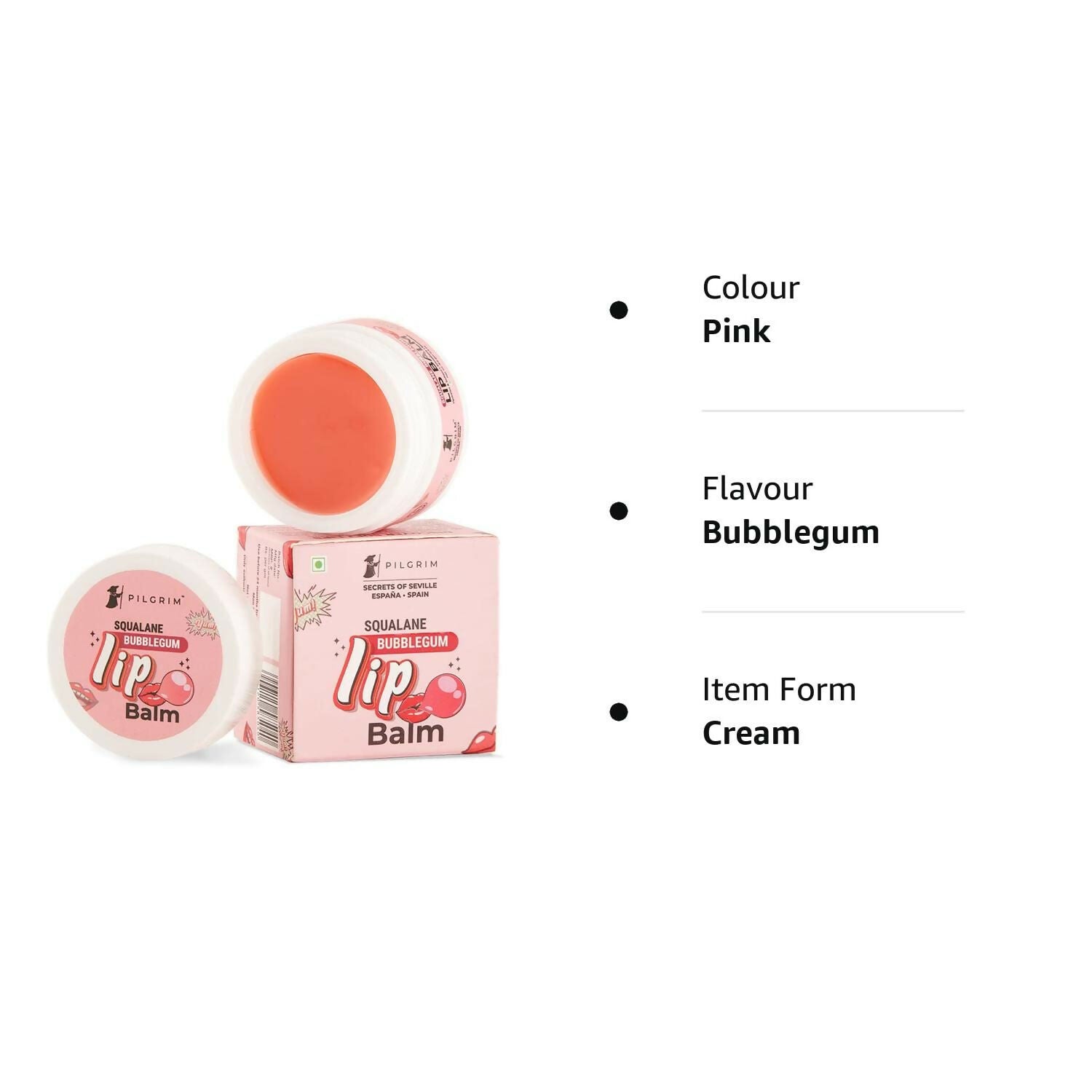 Pilgrim Spanish Lip Balm (Bubblegum) For Dark Lips, Soothing & Hydrating Dry & Chapped Lips - Swadesiicart