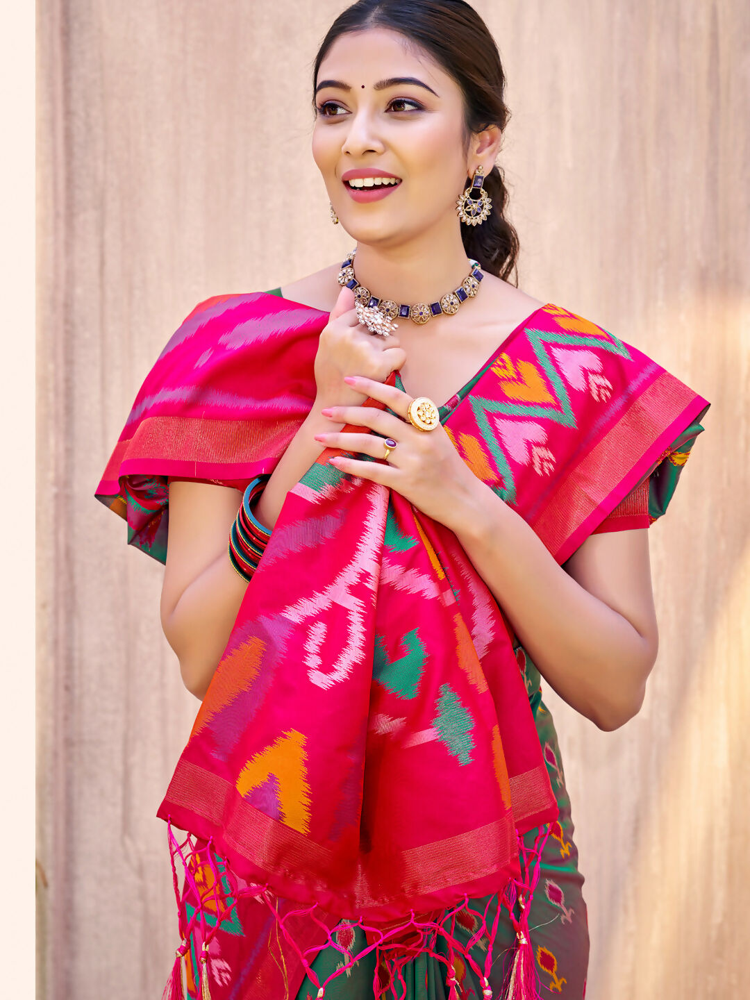Shree Shyam Fashion Grey Pochampally Silk Saree