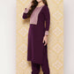 Ahalyaa Women's Traditional wear Kurta Set - Burgundy | Swadesiicart