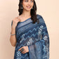 Shree Shyam Fashion Linen Cotton Indigo Blue Saree