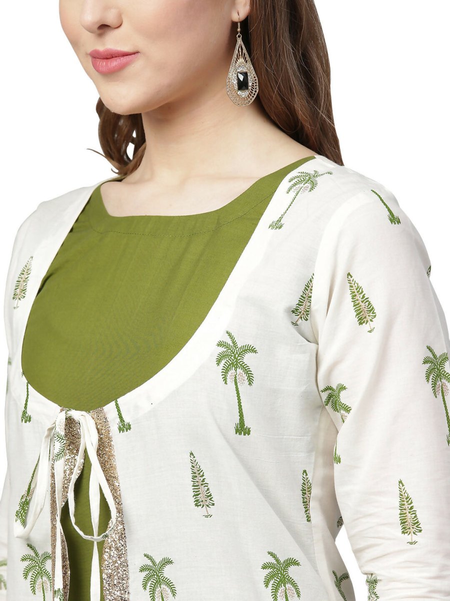Ahalyaa Women's Traditional wear Kurta - Off White | Swadesiicart