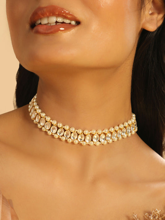 Nuyug 22K Gold Plated Kundan Refined Sleek Matha Patti | Swadesiicart