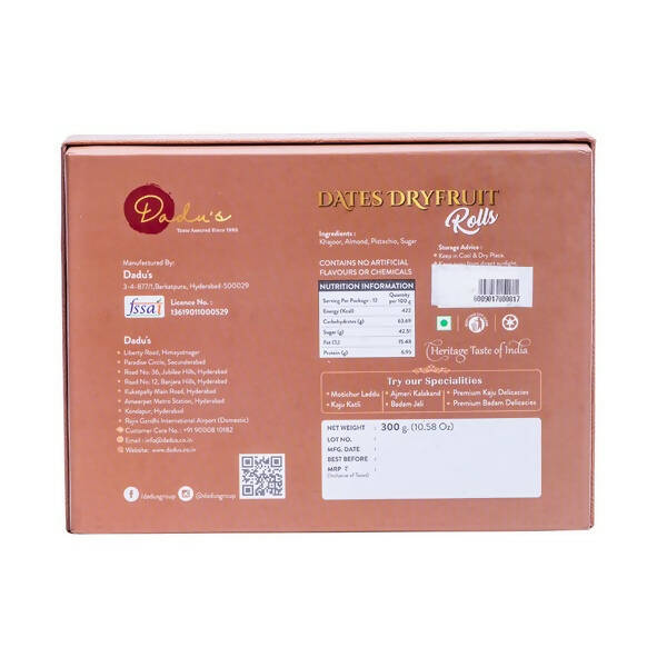 Dadu's Dates Dryfruit Roll | Swadesiicart