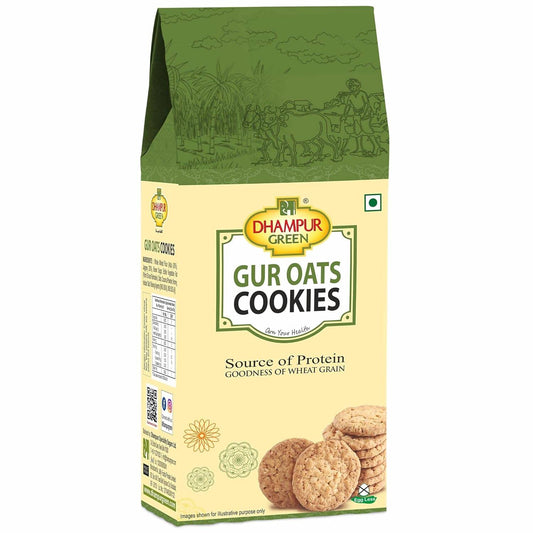 Dhampur Green Gur Oats Cookies - Dhampur Green