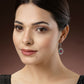 NVR Women's Silver-Toned Artificial Stones German Silver Oxidised Drop Earrings | Swadesiicart