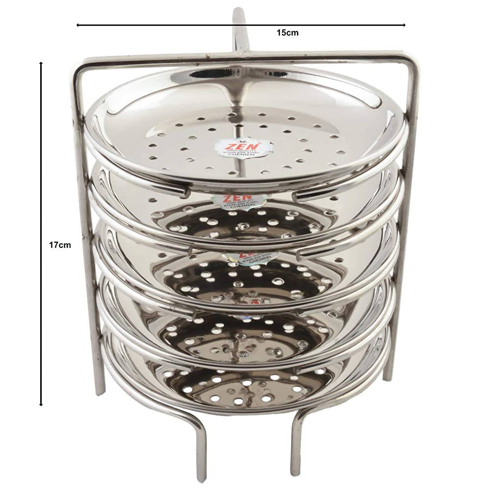 Jain Stainless Steel Idiappam Stand 5 Plates - Silver - Swadesiicart