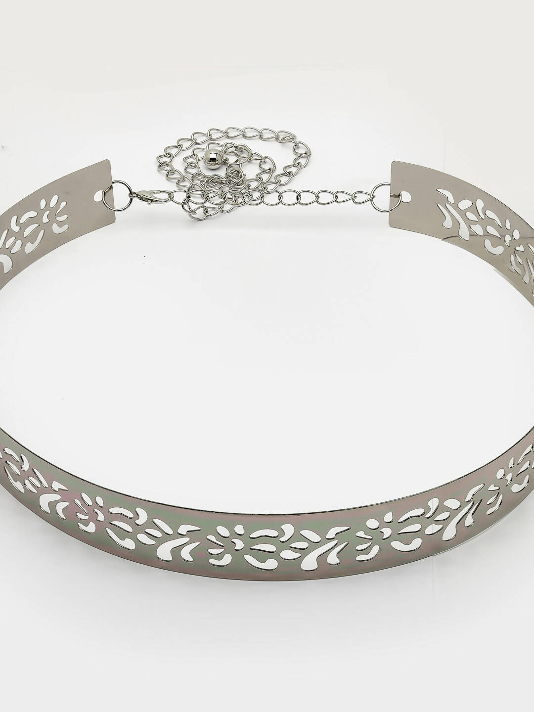 NVR Women Circular Silver Plated Adjustable Broad Belt | Swadesiicart