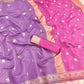 DEIANA'S Beautiful Designer Golden zari Soft Cotton Saree - Lavender - Swadesiicart