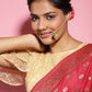 Gold-Polished Green White Kundan Studded Beaded Chained Nosepin - Ruby Raang | Swadesiicart