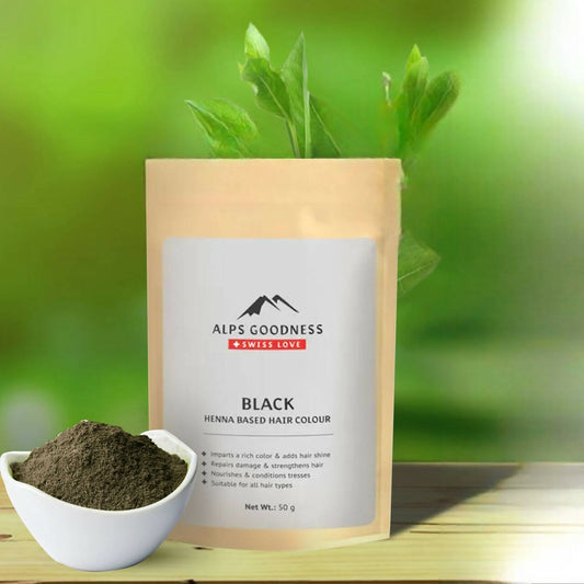 Alps Goodness Henna Based Hair Color Powder - Black - Swadesiicart