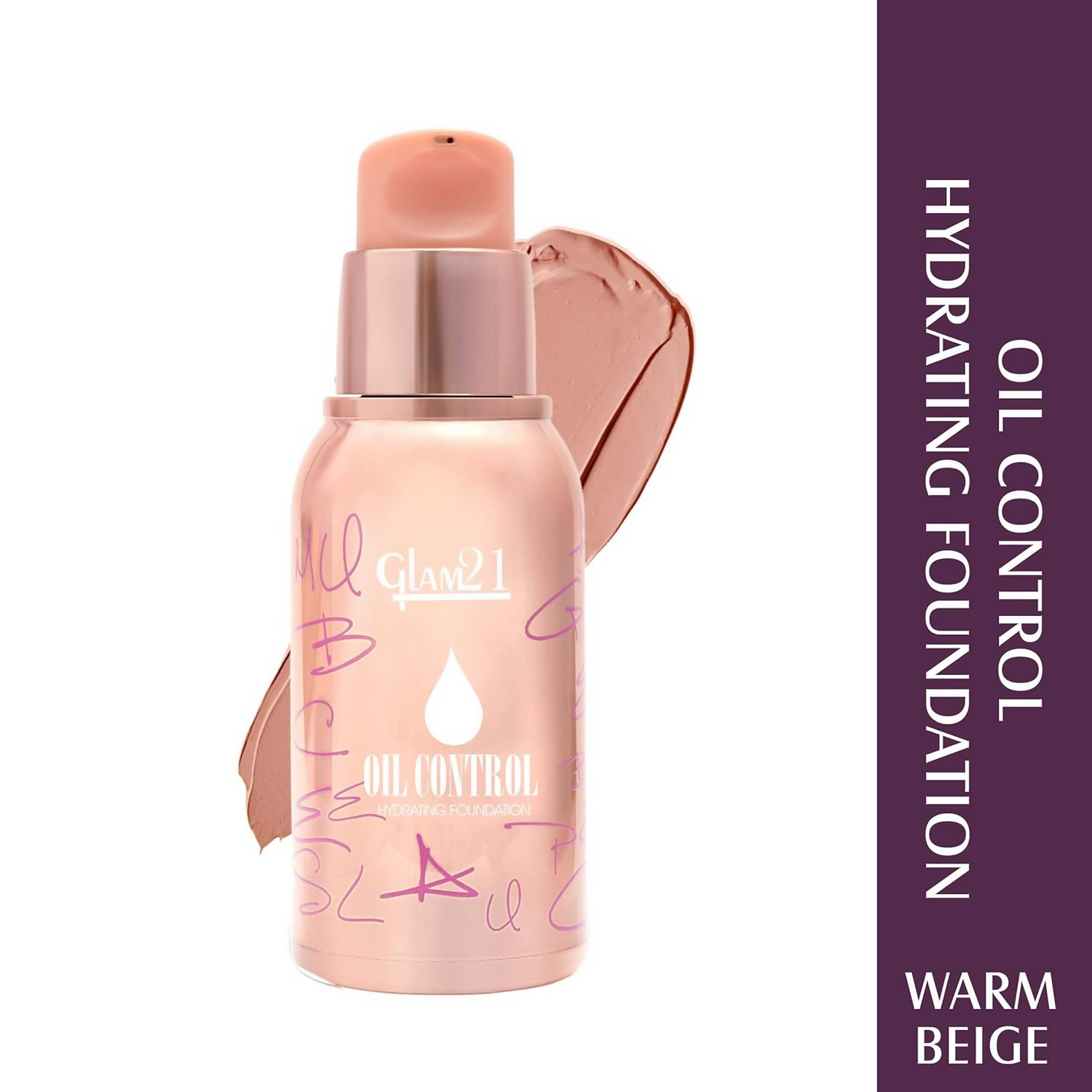 Glam21 Oil Control Hydrating Foundation - 02 Warm Beige - Swadesiicart