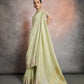 Vishnu Weaves Women's Pista Tissue Linen Zari Woven Saree with Blouse - Swadesiicart
