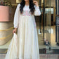 The52 White Women's Beautiful Cotton Fabric Thread Work Straight Kurta Pant and Dupatta Set - Swadesiicart