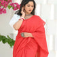 Beatitude Red Cotton Ghicha Pallu Saree