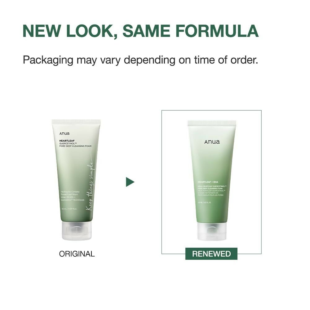 Anua Heartlef Quercetinol Pore Deep Cleansing Foam - Korean Skincare | Swadesiicart
