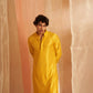 Yellow Viscose Chikankari Embroidery Work Men's Traditional Kurta Set - Mahotsav | Swadesiicart