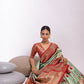 Vishnu Weaves Women's Pista Tissue Silk Zari Woven Saree with Blouse - Swadesiicart